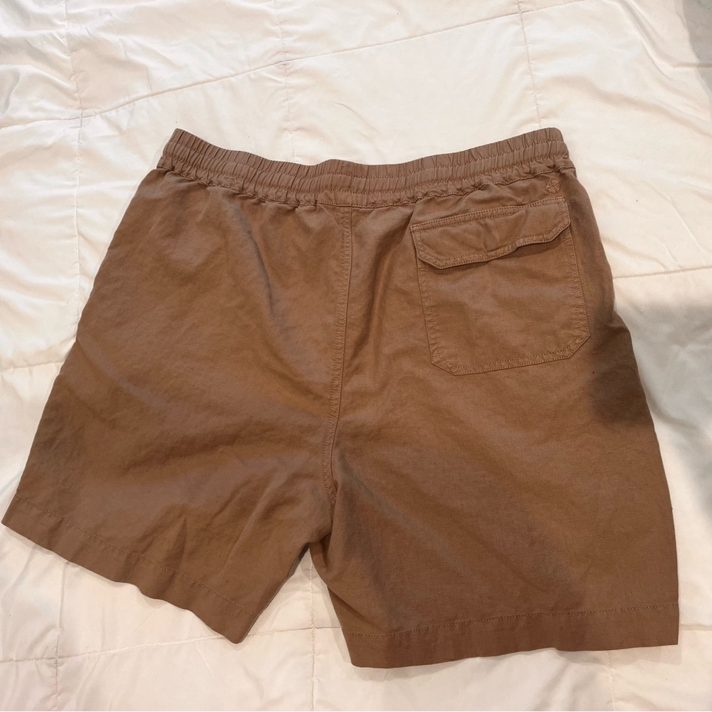Lucky Brand Men’s Linen Blend 6” Shorts Tan Brown Drawstring Pull On XXL - Picture 4 of 10